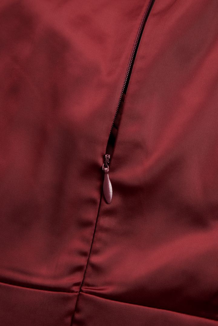 Vinty | Satin Midi Dress Draped Collar