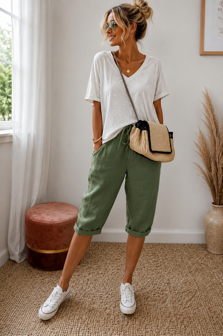 Janet | Linen Full Shorts
