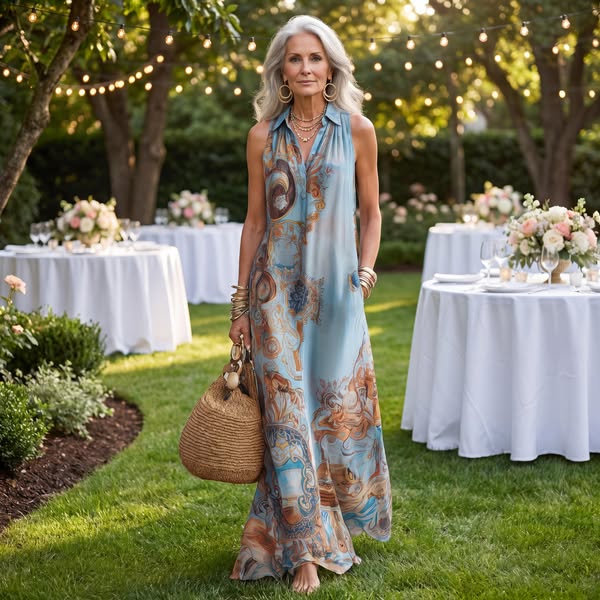 Baroque Elegant Flowing Summer Dress