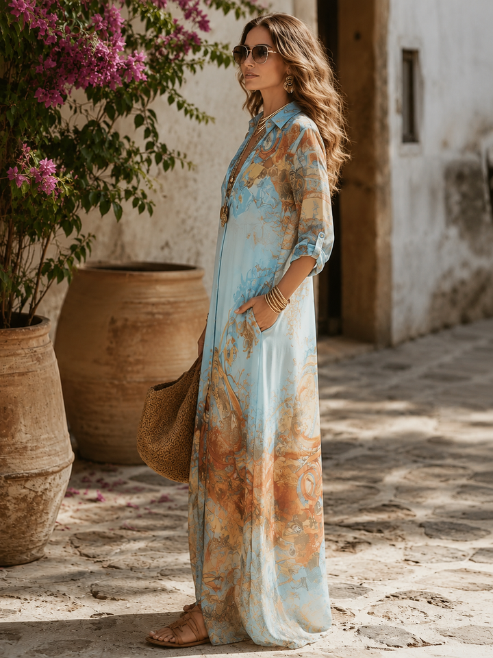 Baroque Elegant Flowing Summer Dress