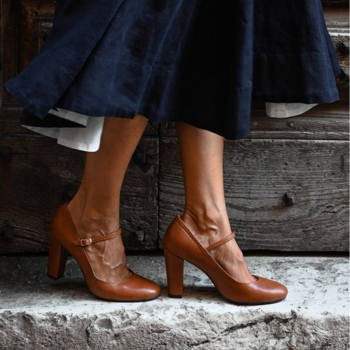 Verna | Leather Slingback Heels