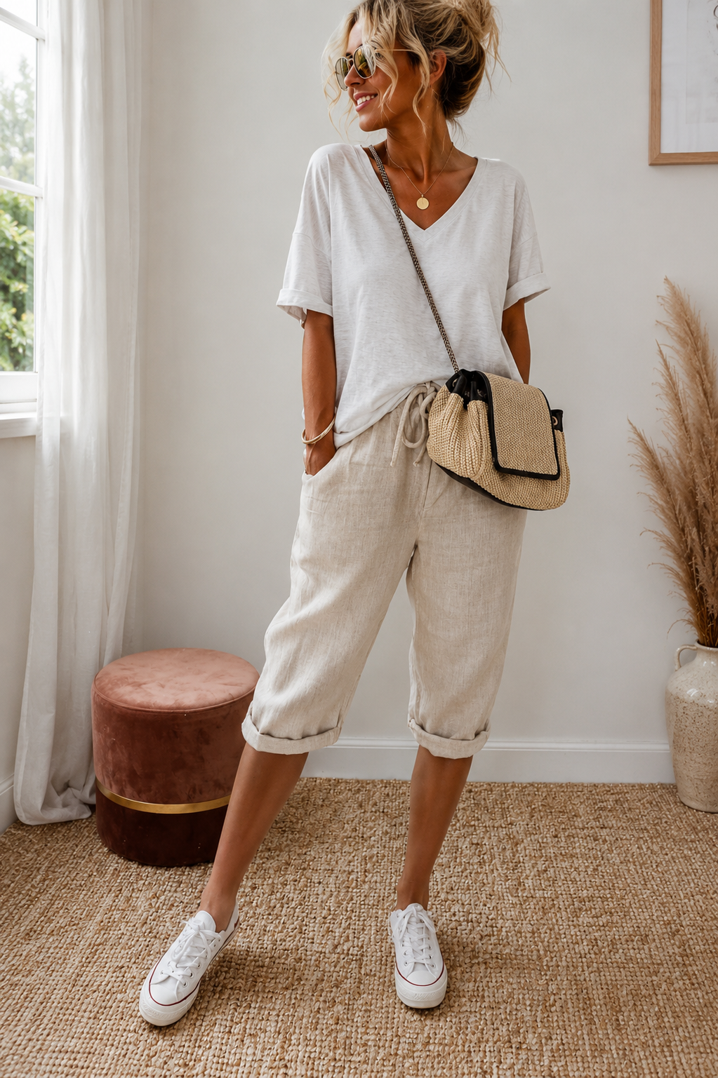 Janet | Linen Full Shorts