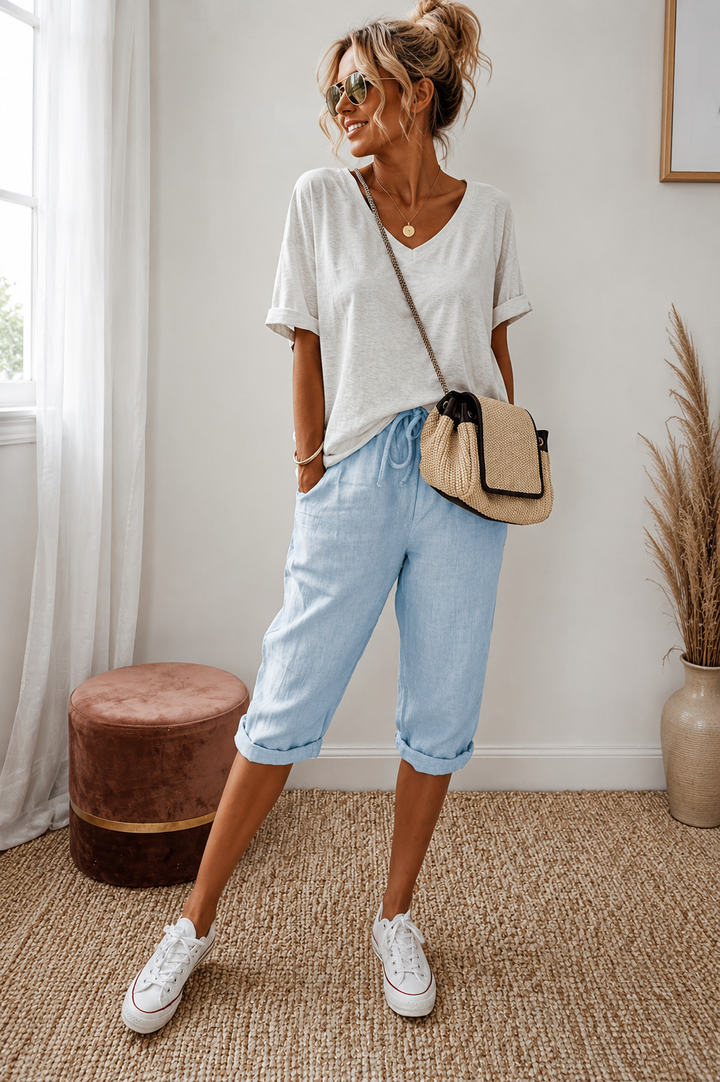 Janet | Linen Full Shorts