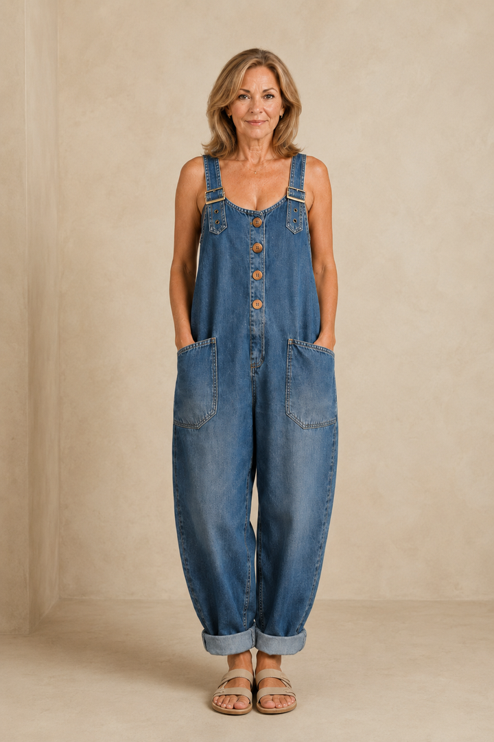Lenna | Vintage Cotton Denim Jumpsuit