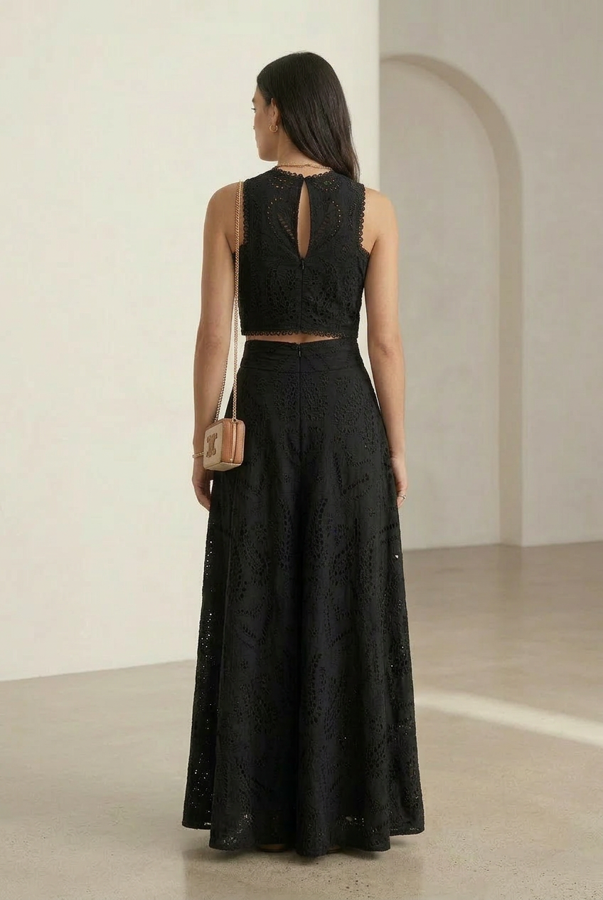 Larissa | Embroidered Maxi Skirt Set