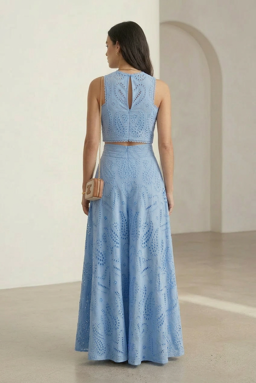 Larissa | Embroidered Maxi Skirt Set