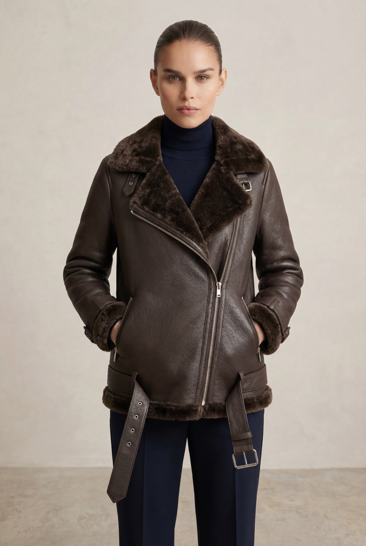 VERA | Shearling Biker Jacket