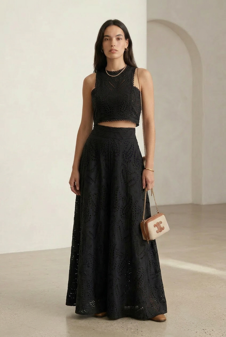 Larissa | Embroidered Maxi Skirt Set