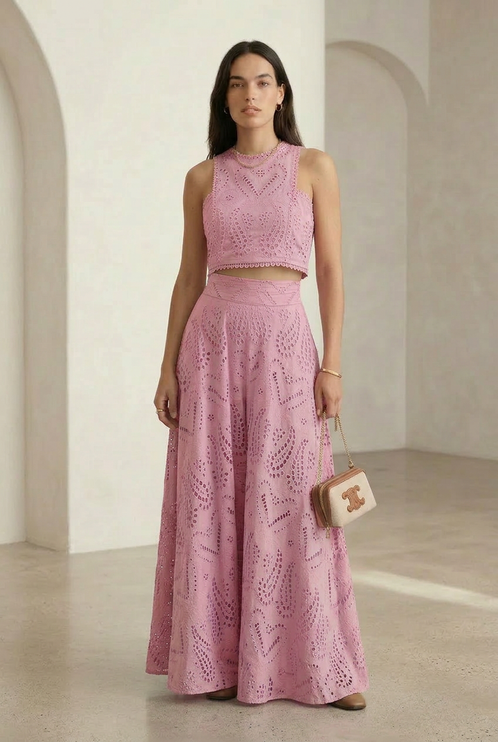 Larissa | Embroidered Maxi Skirt Set