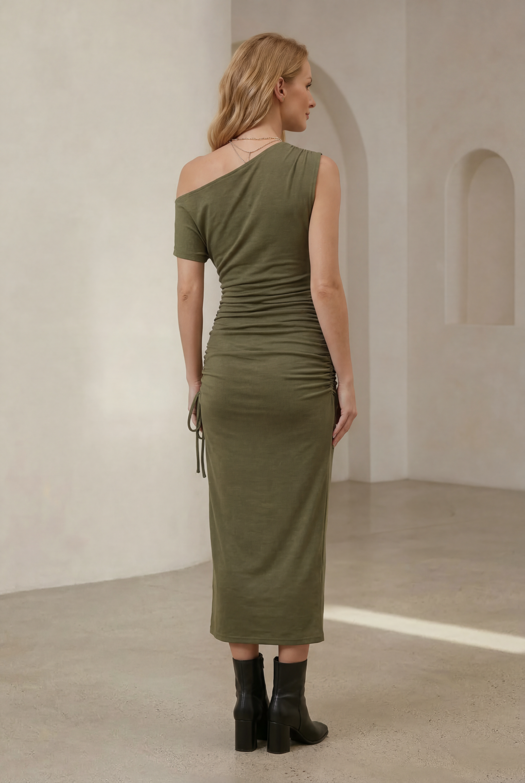 Sadie | One-Shoulder Satin Dress