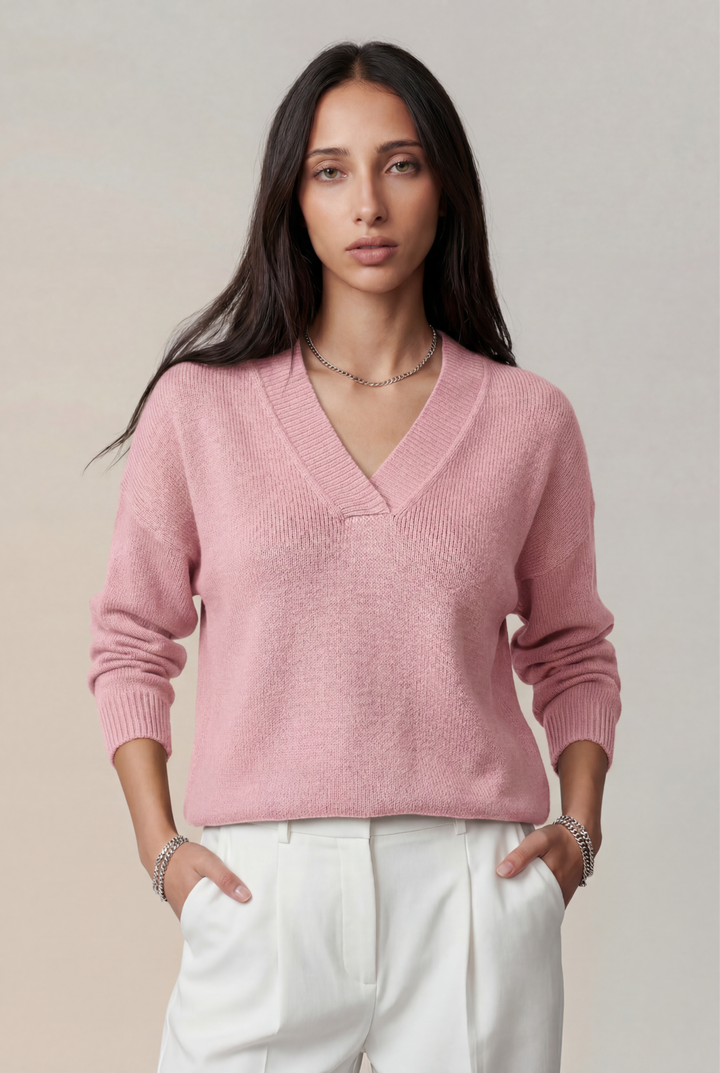 Gropia| Wrap Collar Knit Sweater