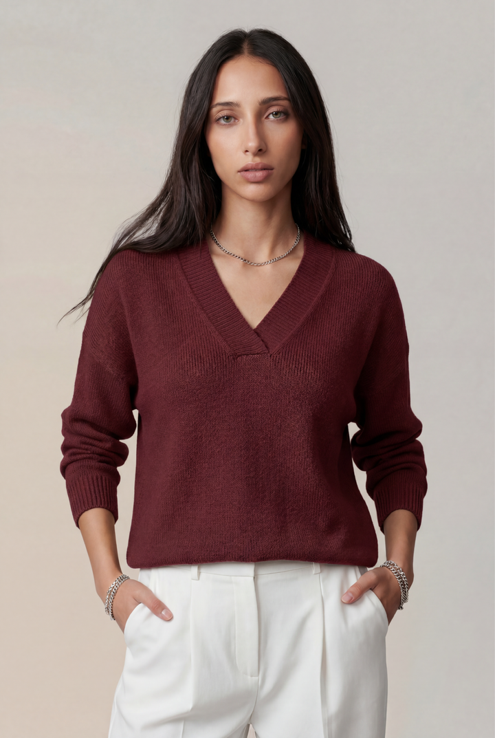 Gropia| Wrap Collar Knit Sweater