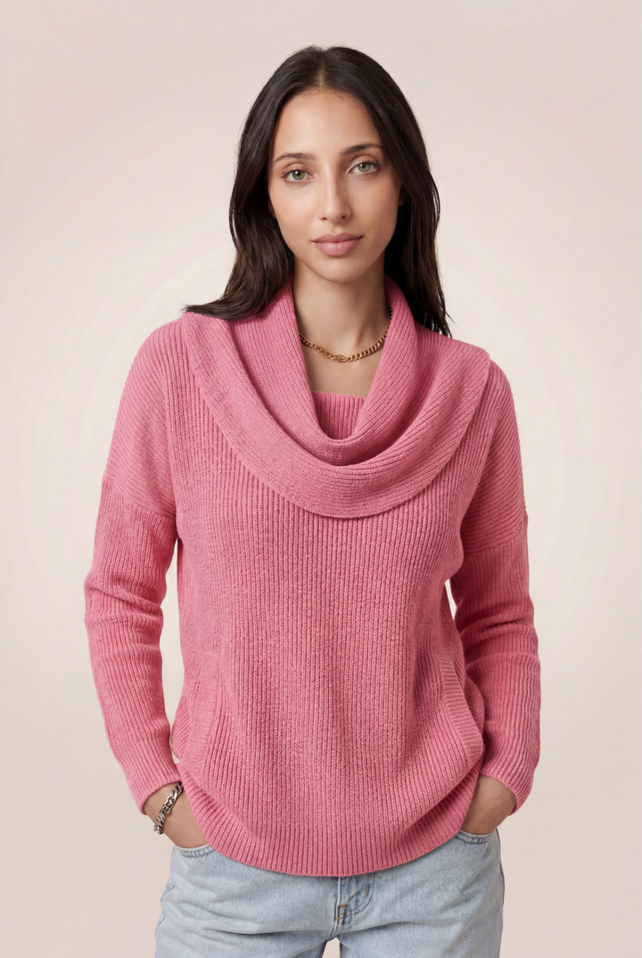 Calira | Draped Cowl Neck Sweater