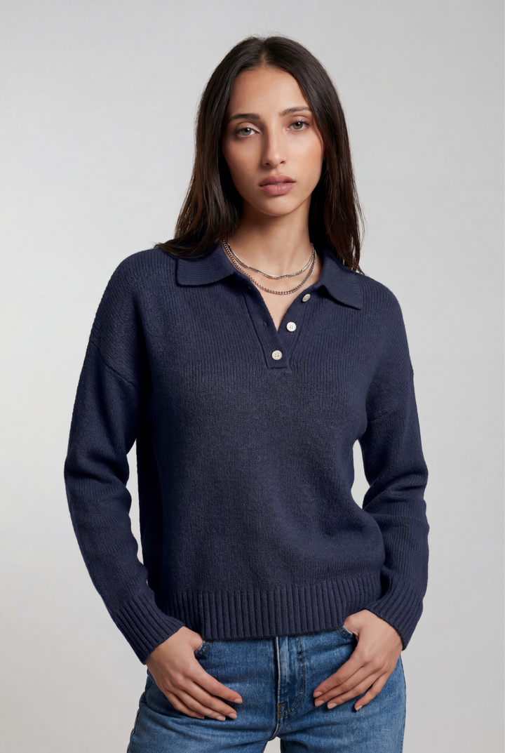 Isabel | Cozy Collared Knit Sweater