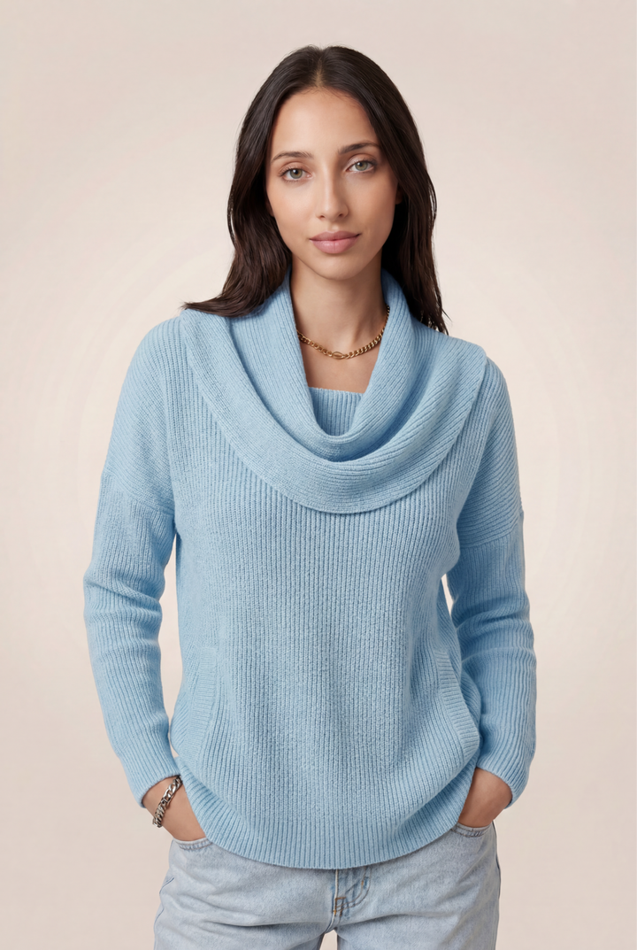 Calira | Draped Cowl Neck Sweater
