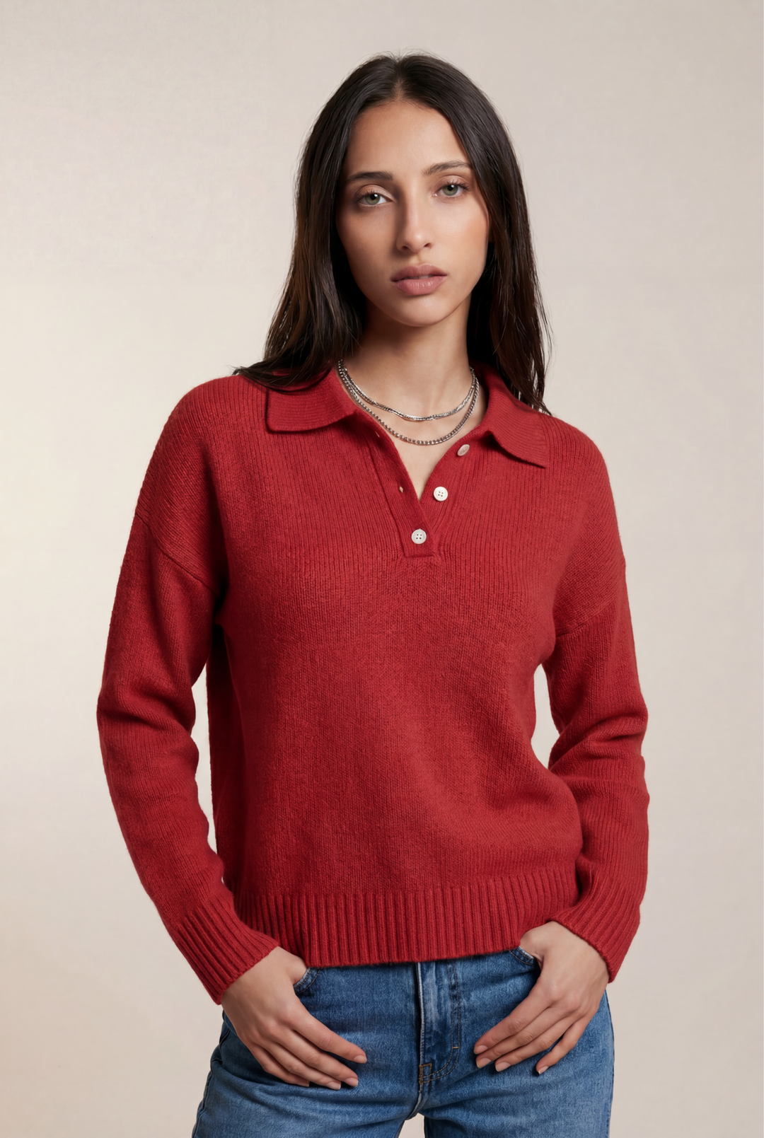 Isabel | Cozy Collared Knit Sweater