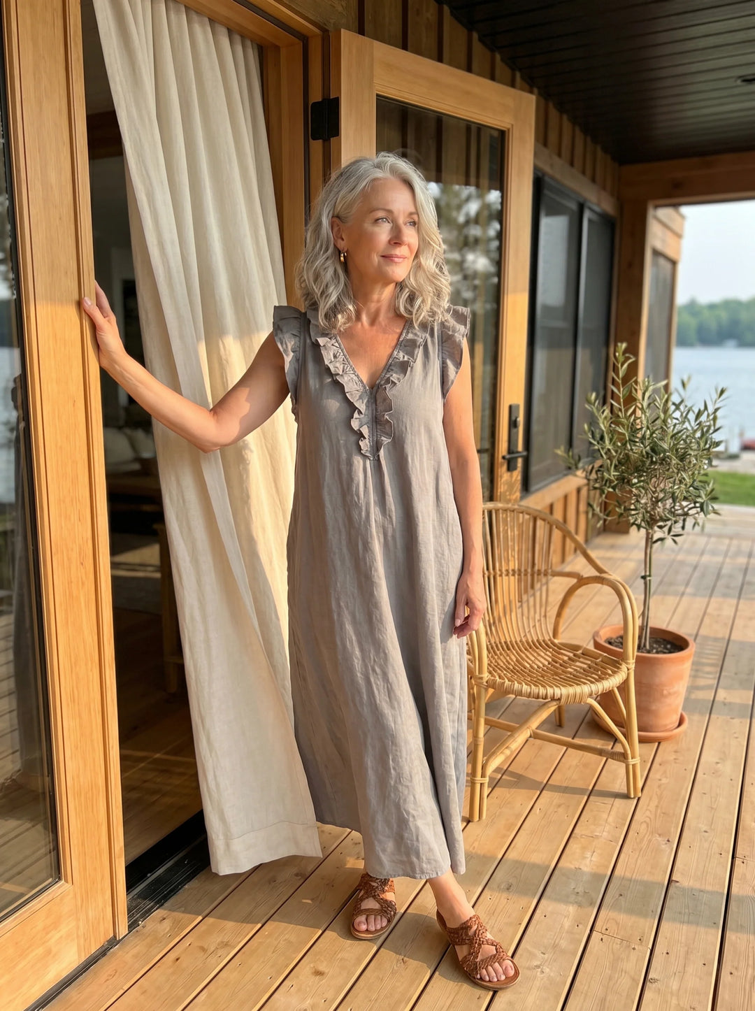 Camellia™ | Long Linen &amp; Cotton Bohemian Dress