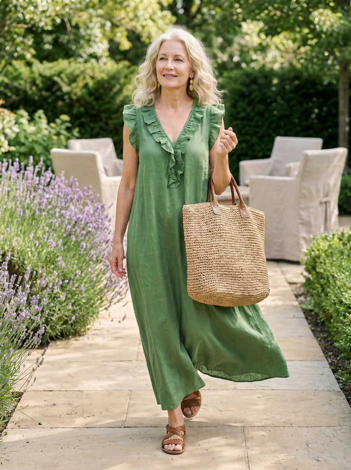 Camellia™ | Long Linen &amp; Cotton Bohemian Dress
