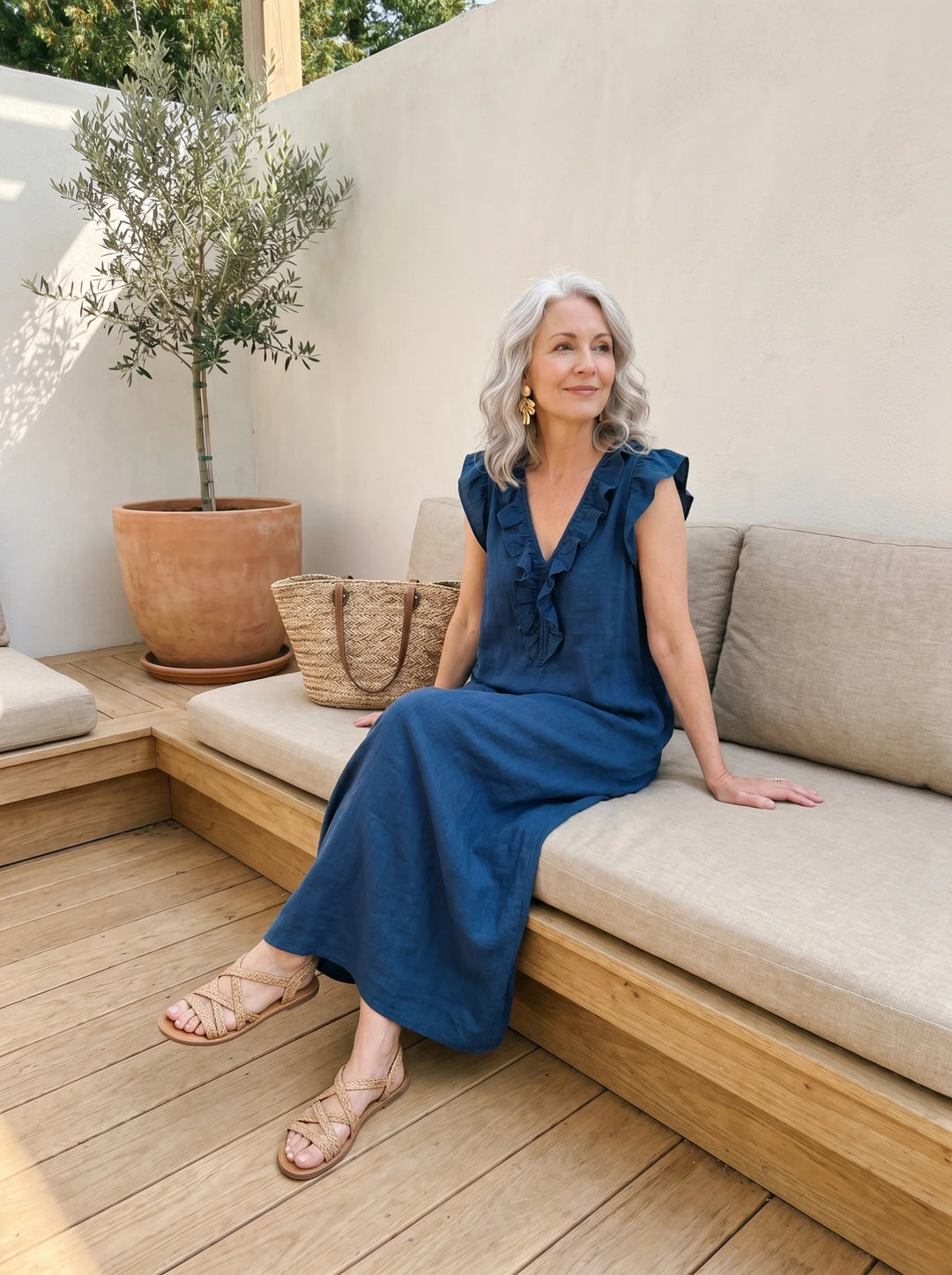 Camellia™ | Long Linen &amp; Cotton Bohemian Dress