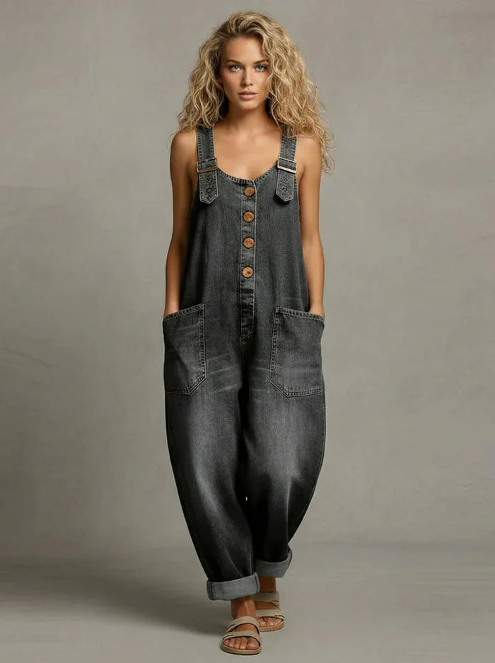 Lenna – Vintage Cotton Denim Jumpsuit