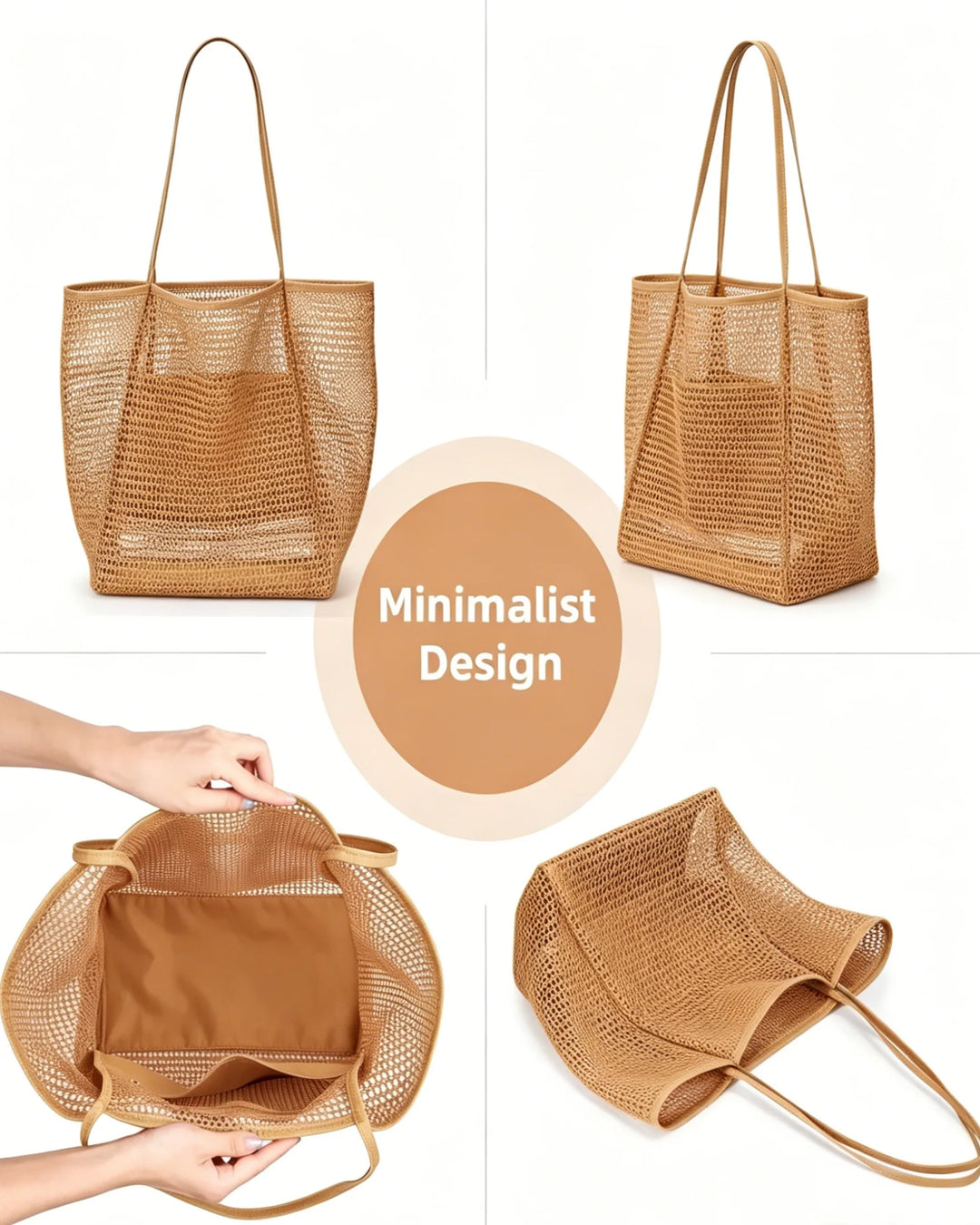 Boho Large Capacity Mesh Beach Tote Bag