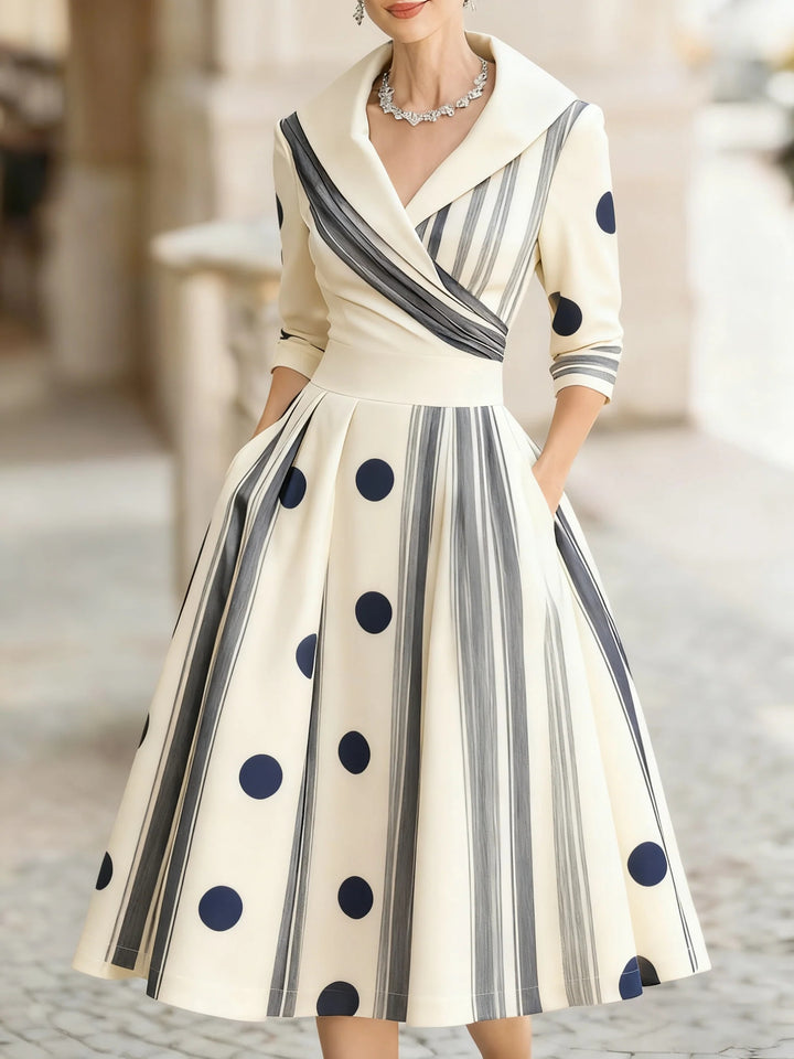 Vinty | Satin Midi Dress Draped Collar