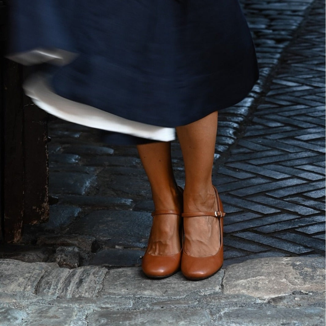 Verna | Leather Slingback Heels