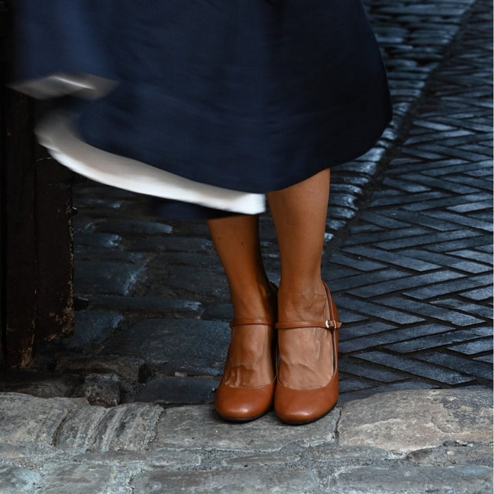 Verna | Leather Slingback Heels