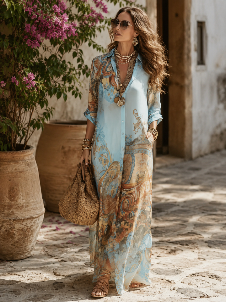 Baroque Elegant Flowing Summer Dress