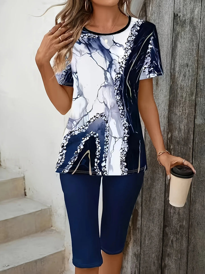 Luna | Printed Two-Piece Stretch Set