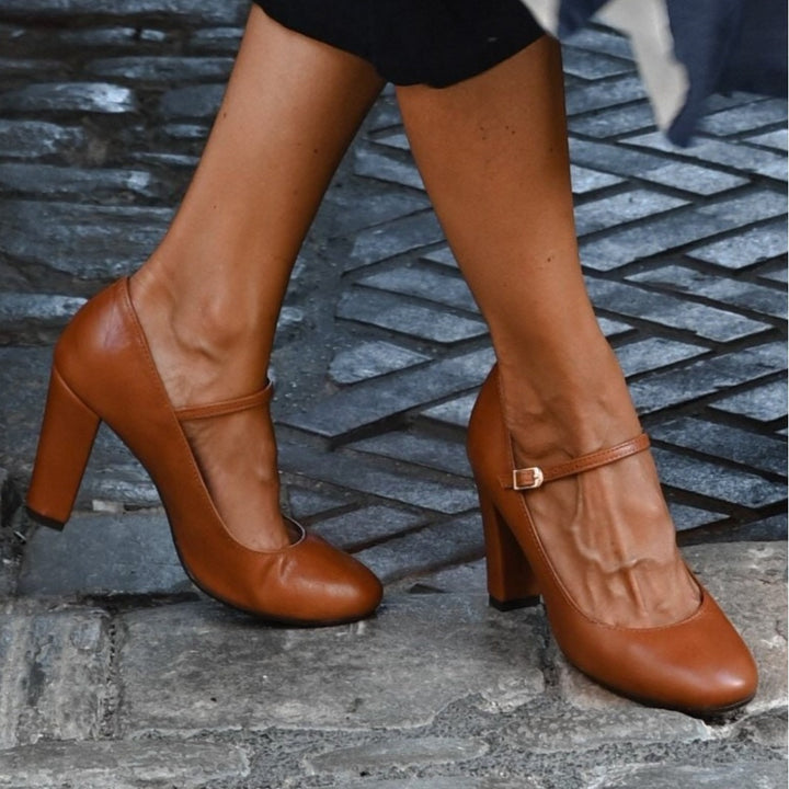 Verna | Leather Slingback Heels