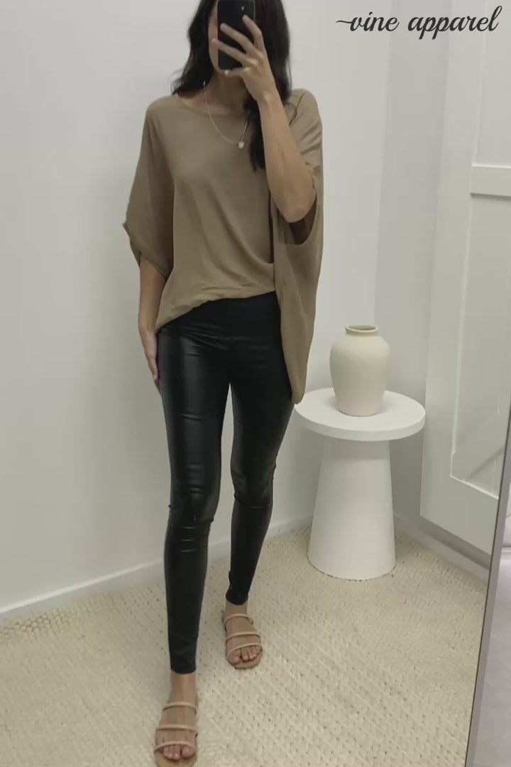 Kym™ | High-Waisted Faux Leather Stretch Leggings